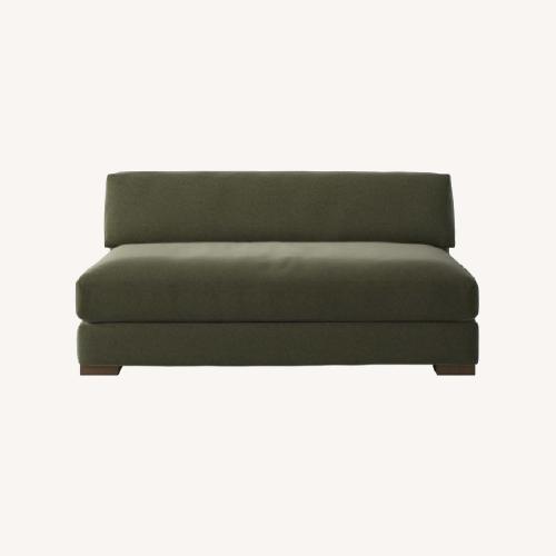Used CB2 Piazza Green Velvet 3+ Seater Sofa for sale on AptDeco