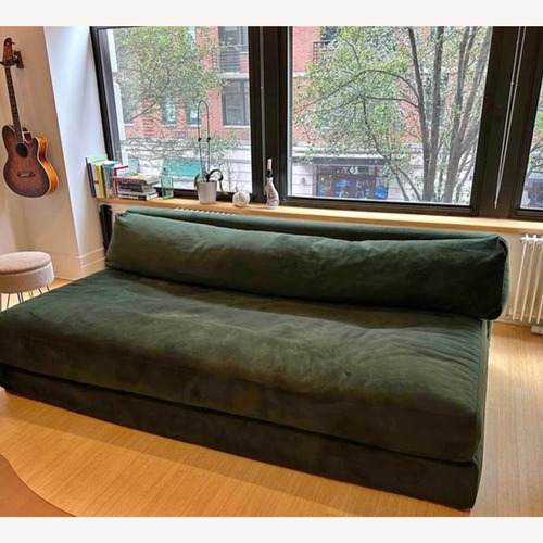 Used CB2 Piazza Green Velvet 3+ Seater Sofa for sale on AptDeco