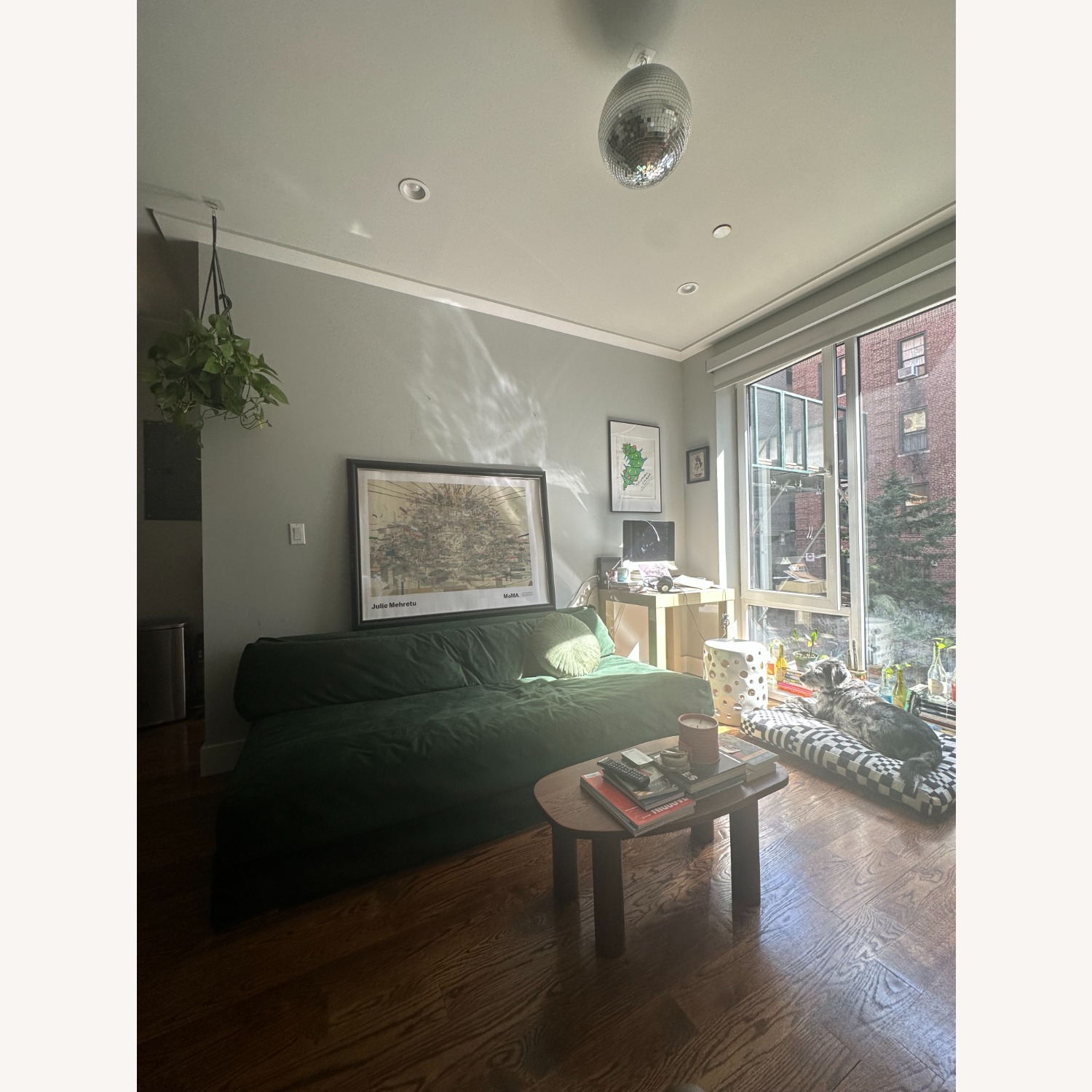 CB2 Piazza Green Velvet 3+ Seater Sofa - image-3