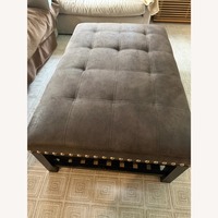 Arhaus Dark Brown Leather Coffee Table