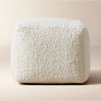CB2 Boucle Ivory White Pouf