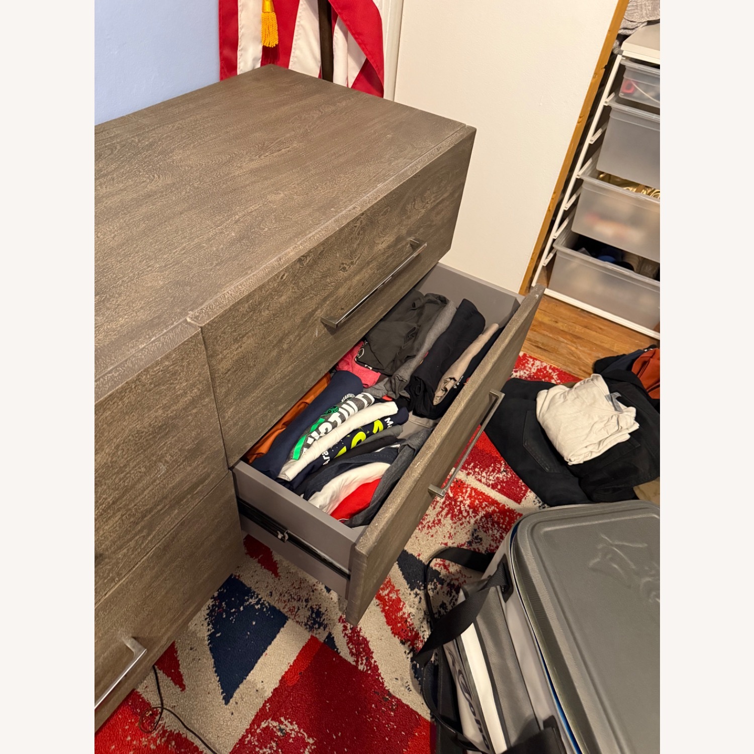 CB2 Link Grey Wash Acacia Low Chest - image-3