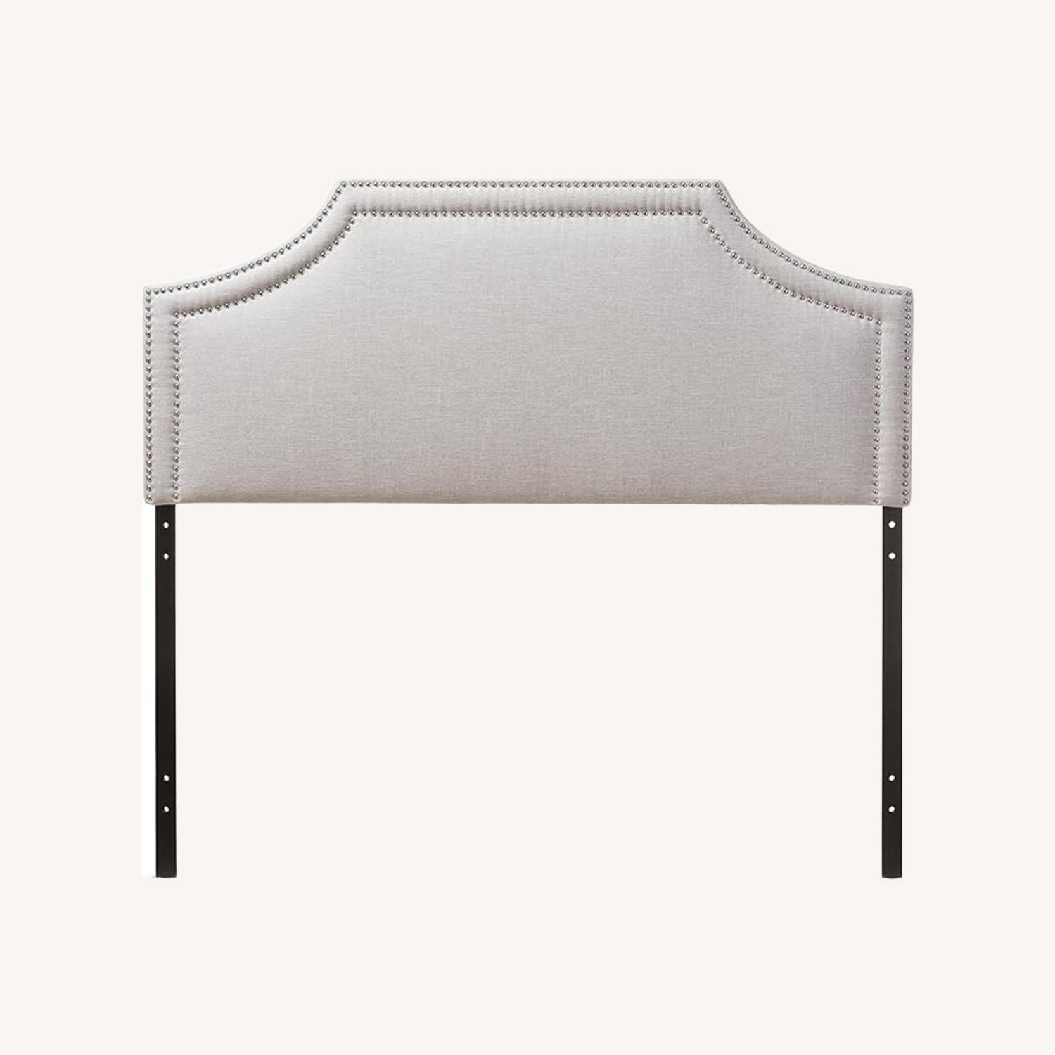 Baxton Studio Light Gray Fabric Headboard - image-5