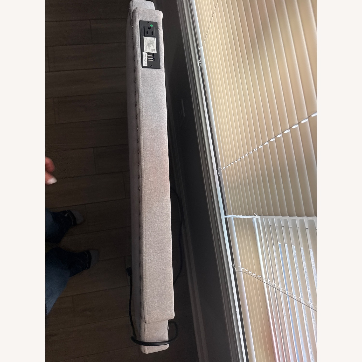 Baxton Studio Light Gray Fabric Headboard - image-2