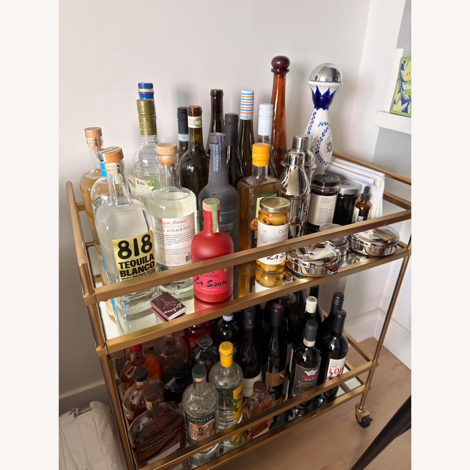 West Elm Terrace Bar Cart Brass - image-2