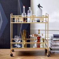 West Elm Terrace Bar Cart Brass