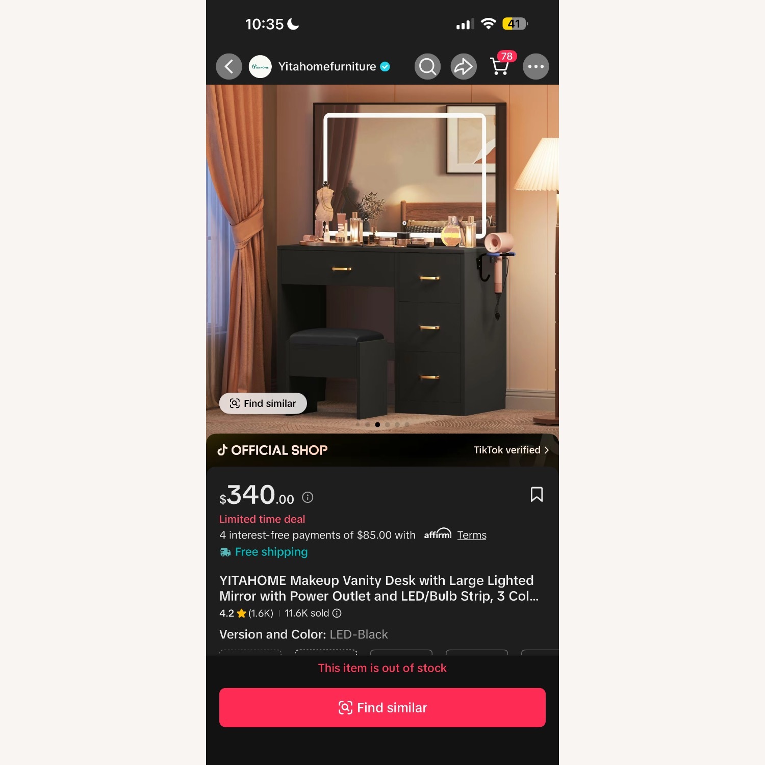 Black Full Mirror anity - image-2