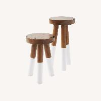 Pair of Serena & Lily Dip-Dyed Stools