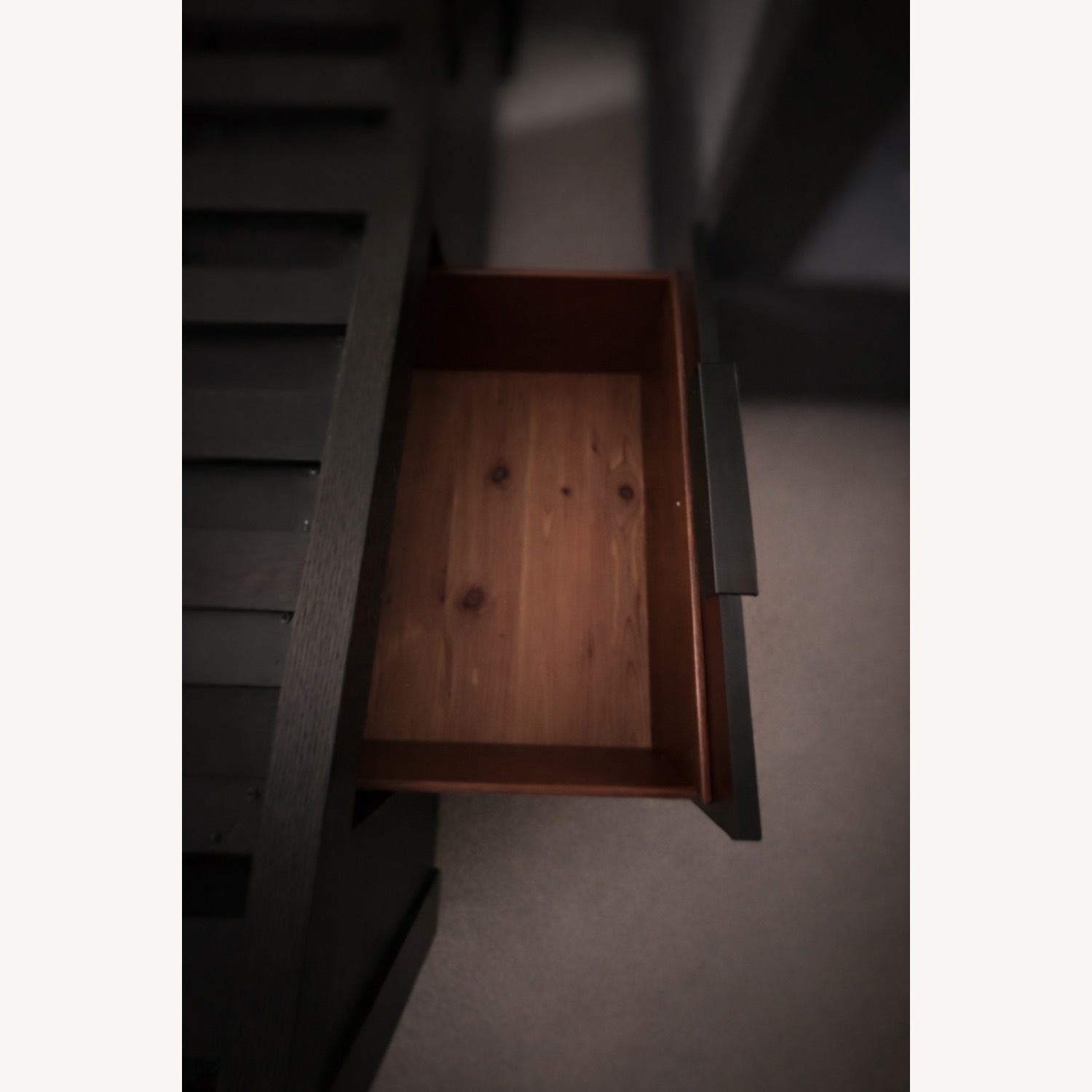 Living Spaces Dark Wood Queen Bed - image-4