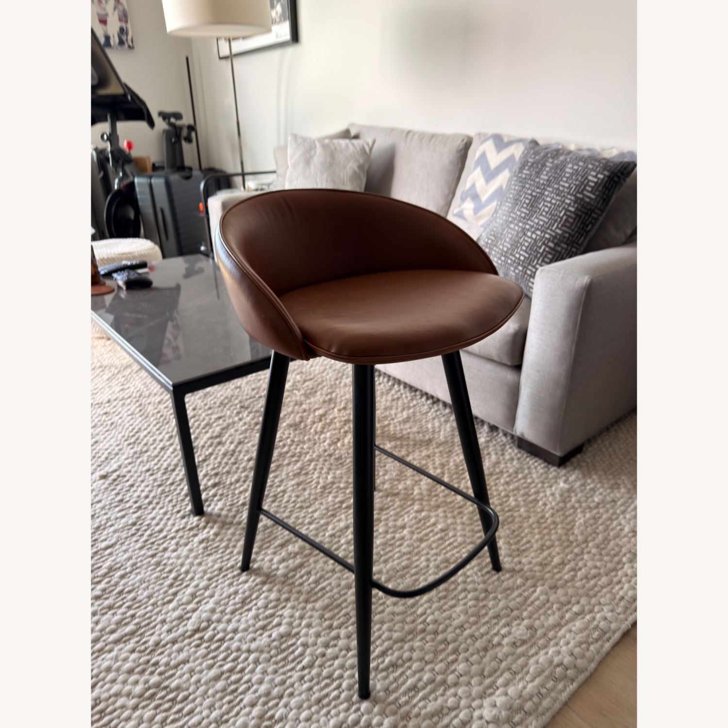  Sylvan Swivel Counter Stool in Synthetic Leather - image-3