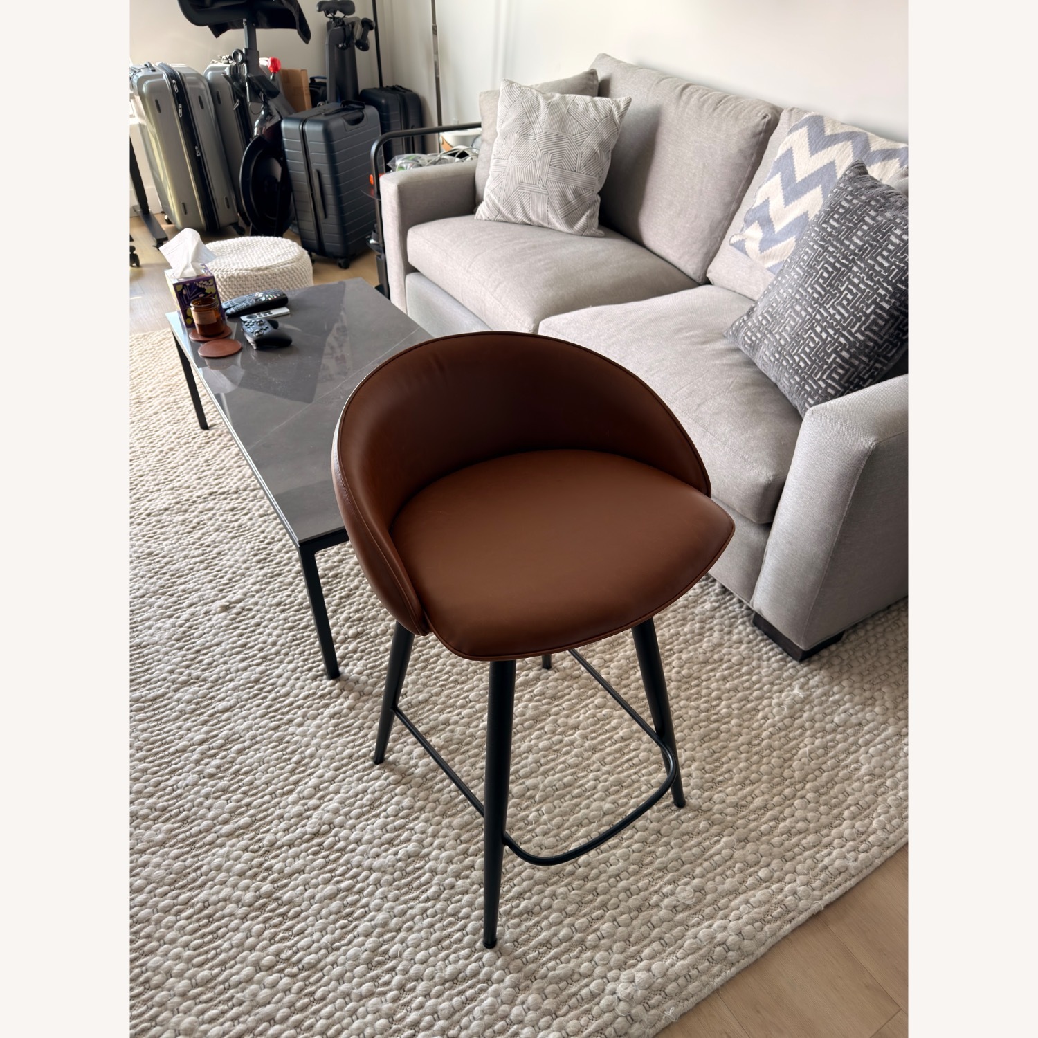  Sylvan Swivel Counter Stool in Synthetic Leather - image-4