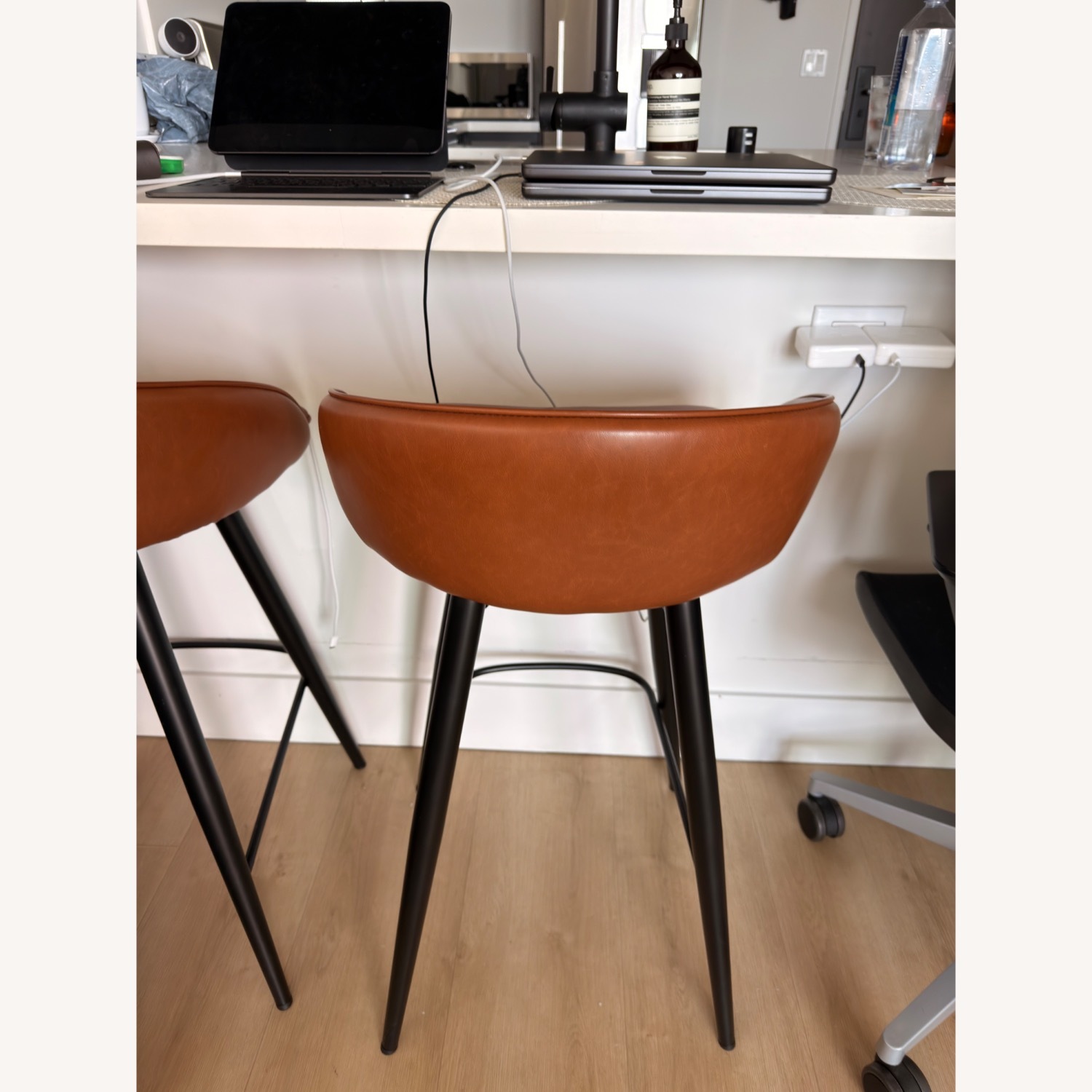  Sylvan Swivel Counter Stool in Synthetic Leather - image-1