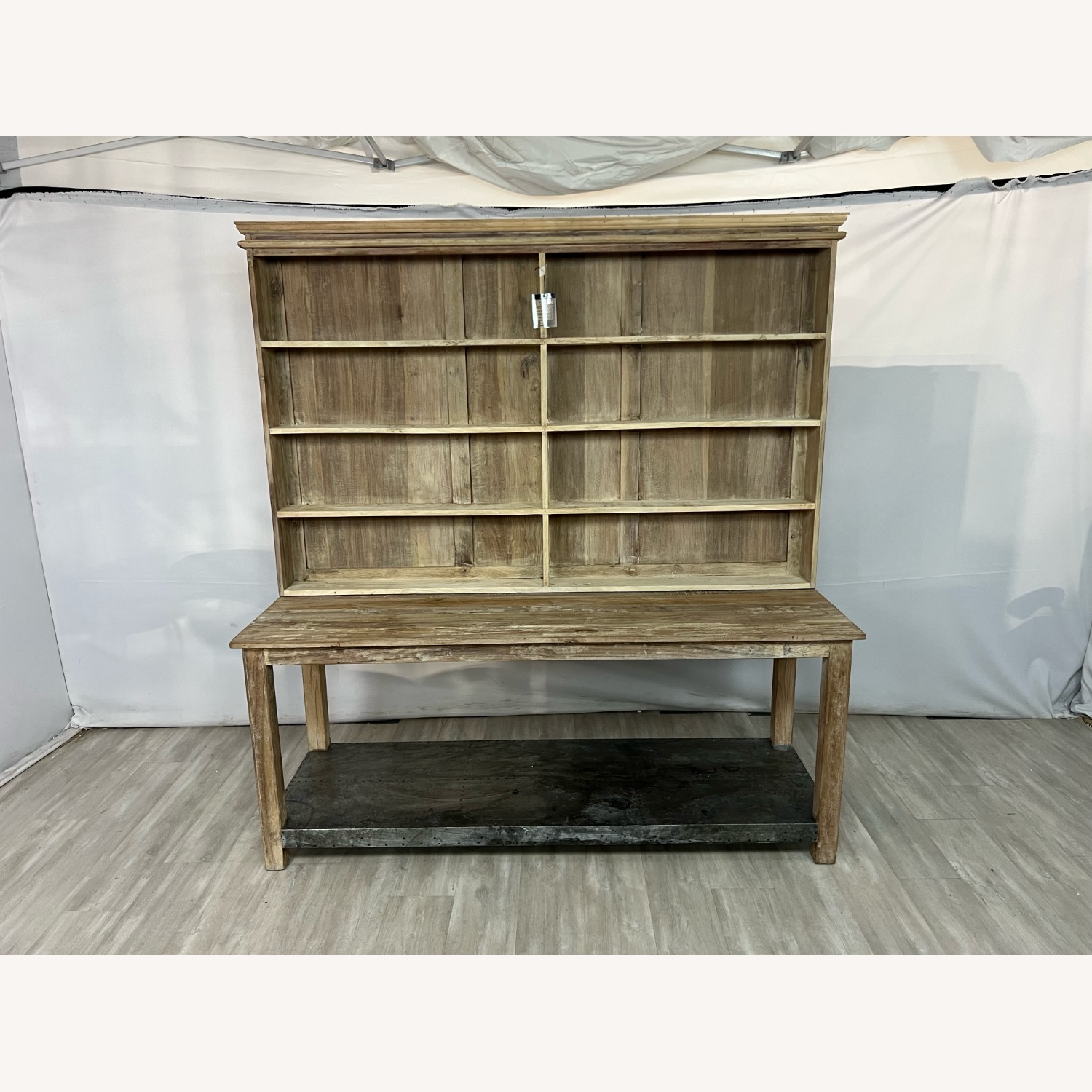 Creative Co-Op 2-Piece Wood, Metal Hutch, Shelves - image-1