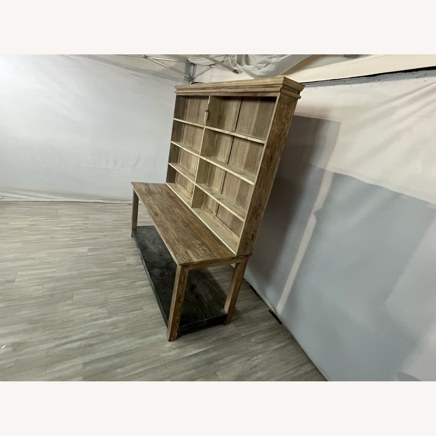 Creative Co-Op 2-Piece Wood, Metal Hutch, Shelves - image-4