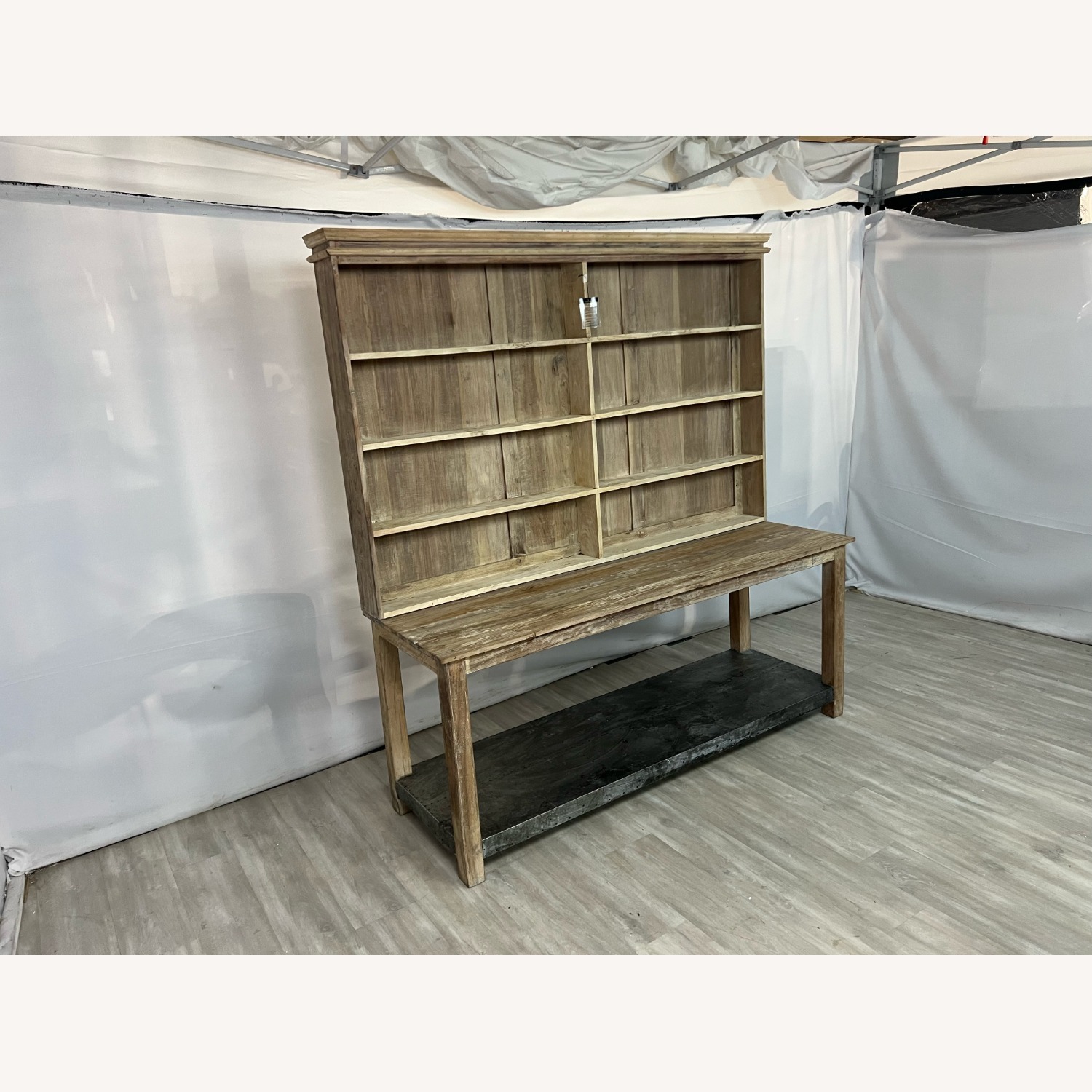 Creative Co-Op 2-Piece Wood, Metal Hutch, Shelves - image-3