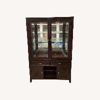 Havertys Solid Wood Mirrored Back China Cabinet