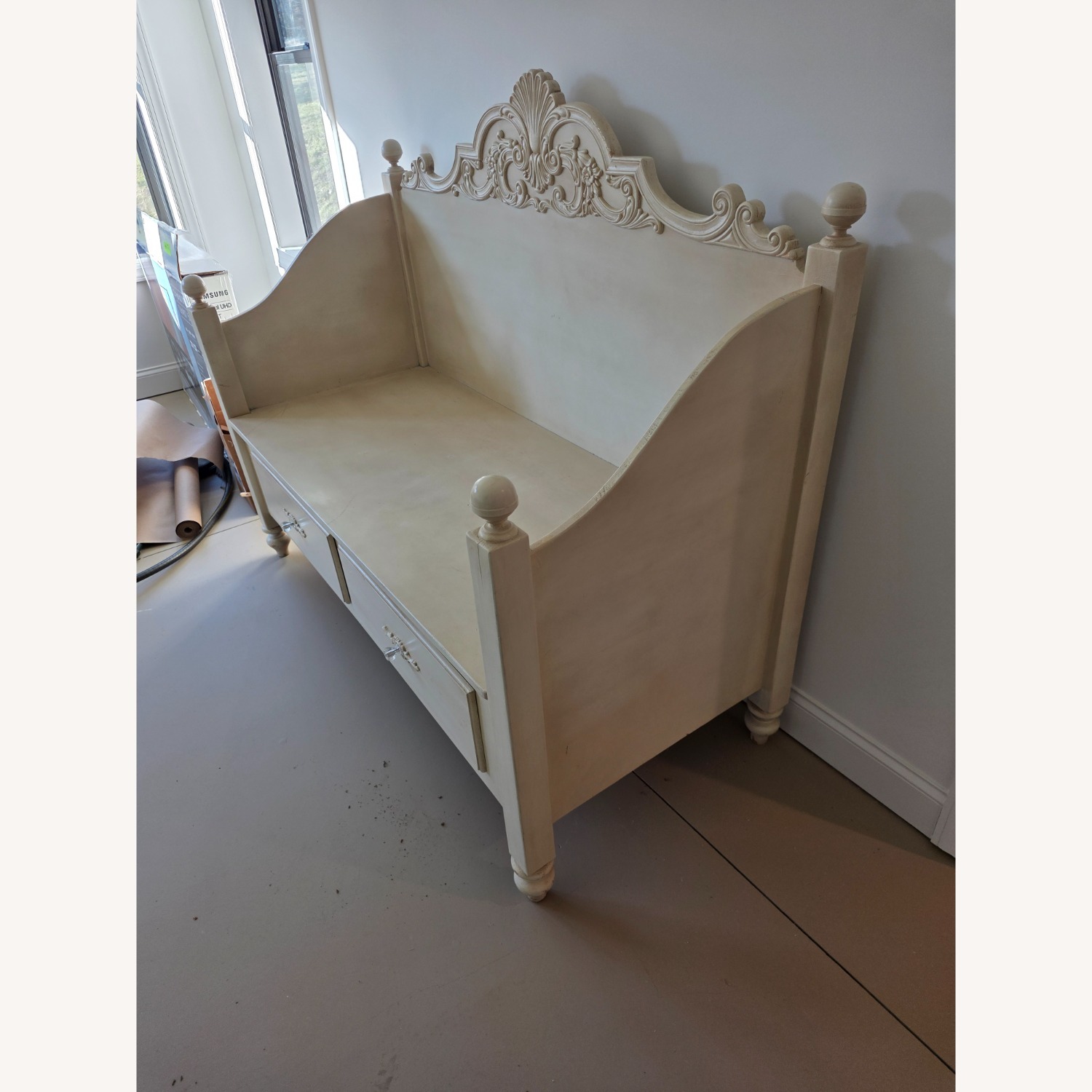 White Wood Bench - image-2