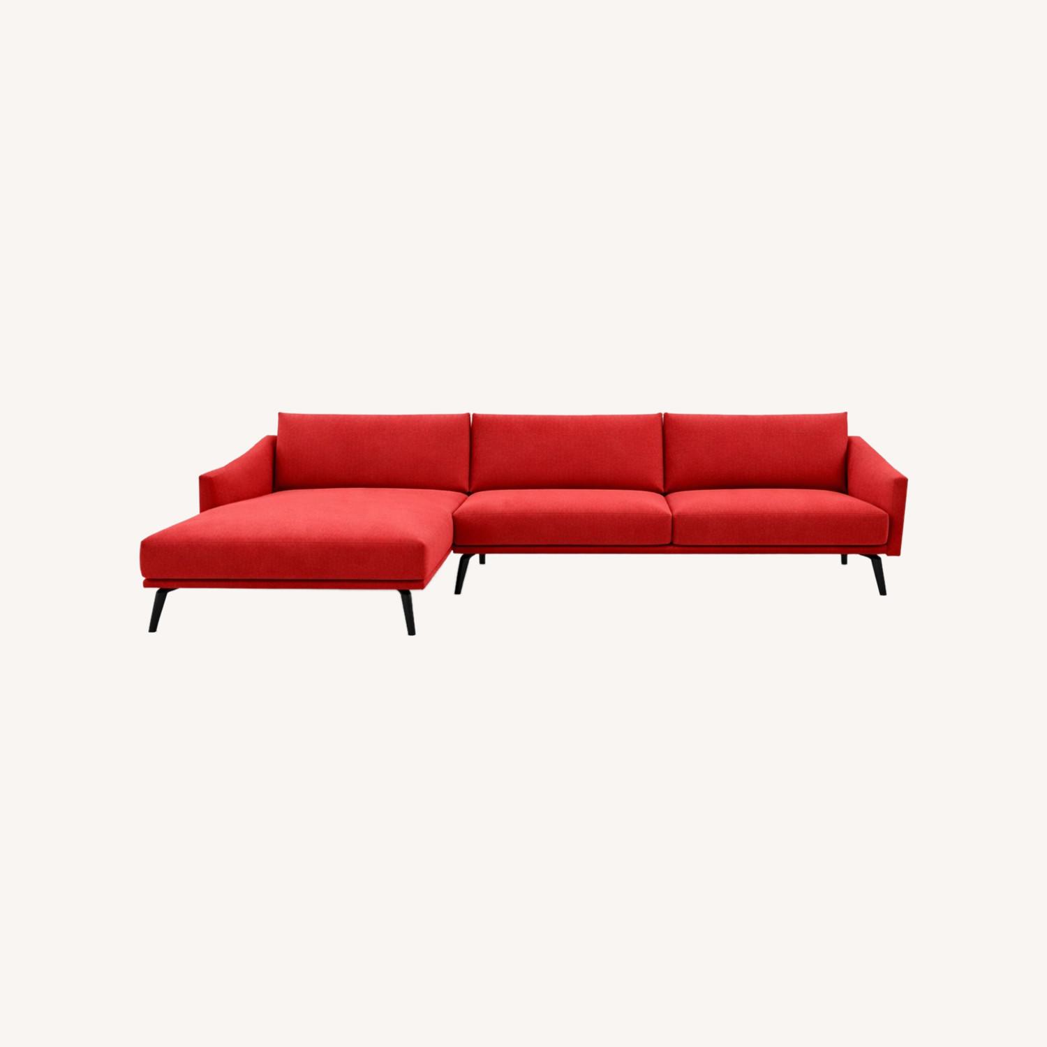 Design Within Reach Costura Red Fabric 2 Piece Sectional - image-0