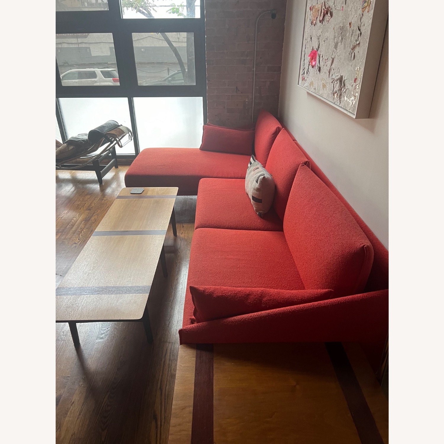 Design Within Reach Costura Red Fabric 2 Piece Sectional - image-4