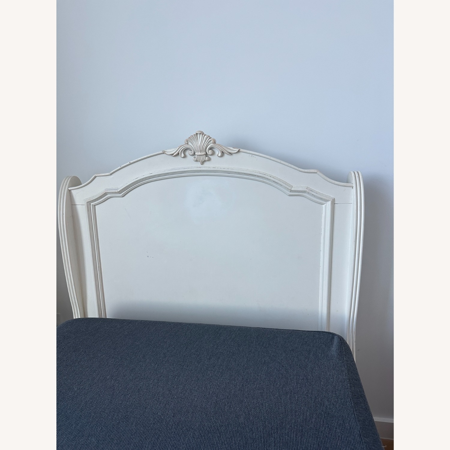 Vintage/Antique White Wood Twin Bed - image-3
