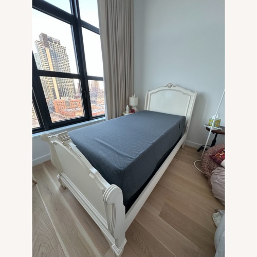 Used Vintage/Antique White Wood Twin Bed for sale on AptDeco