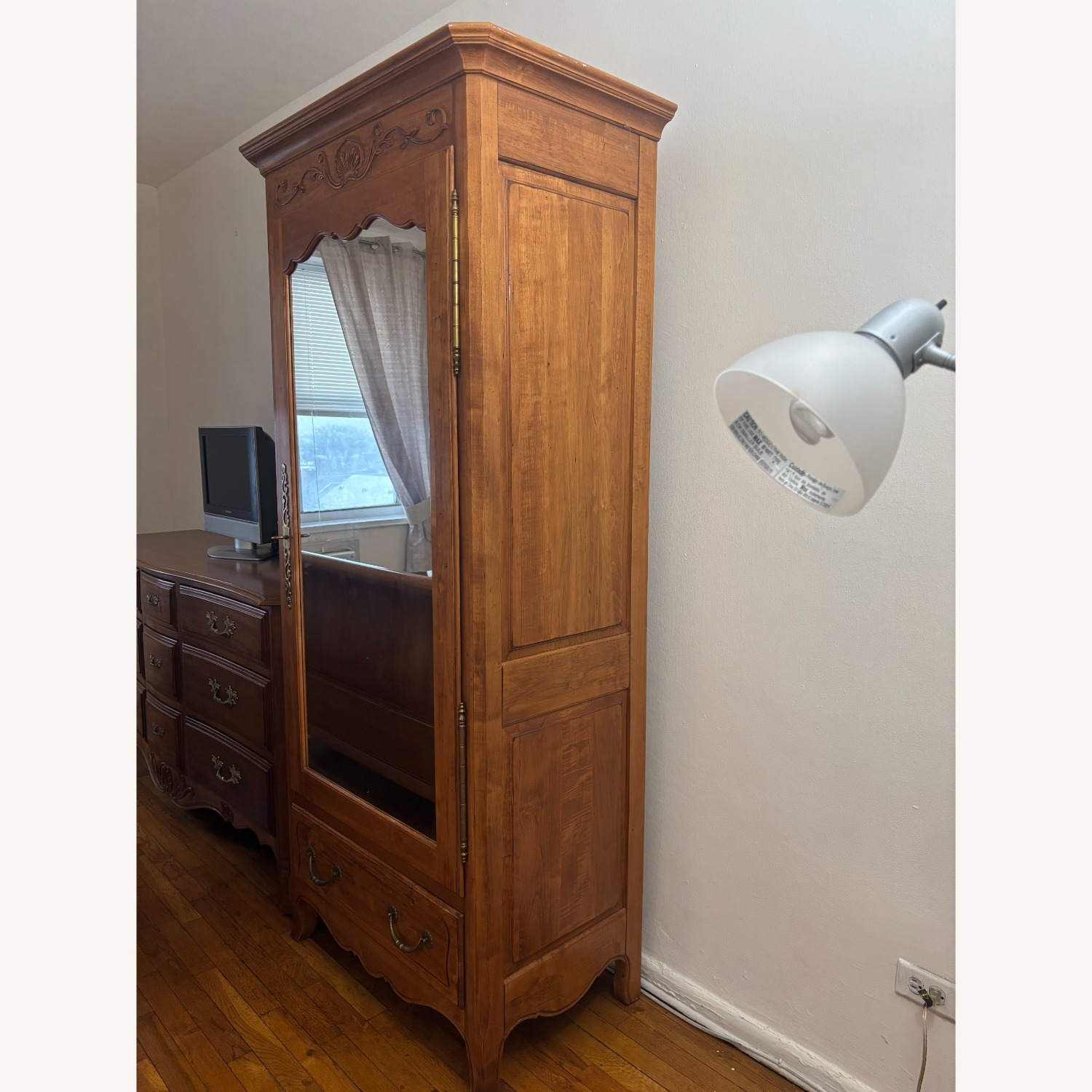 Ethan Allen Bonnetiere Mirrored Armoire Wardrobe - image-1