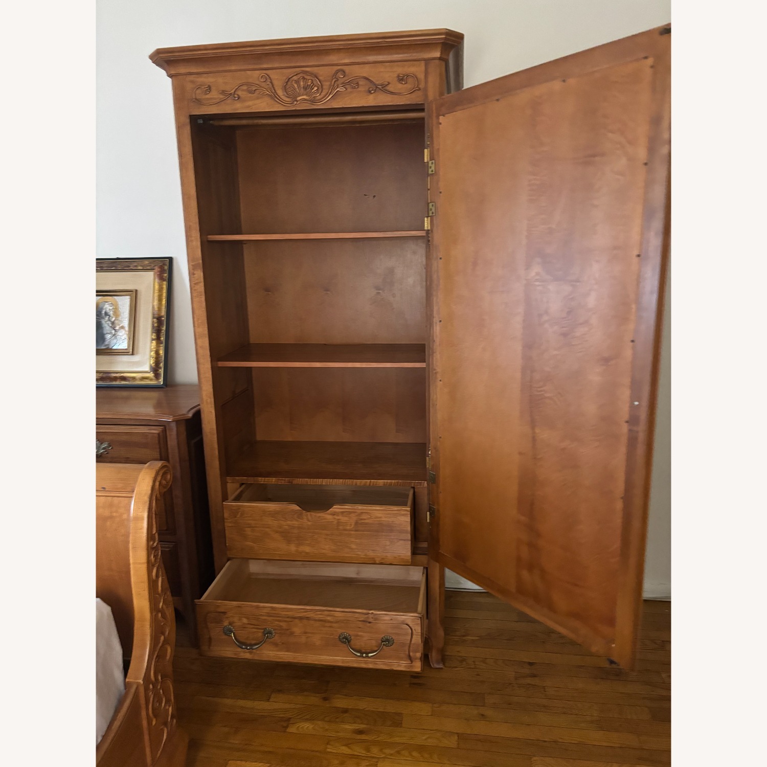 Ethan Allen Bonnetiere Mirrored Armoire Wardrobe - image-4