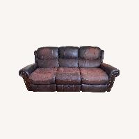 Dark Brown Leather 3+ Seater Reclining Sofa