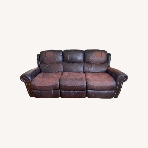Used Dark Brown Leather 3+ Seater Reclining Sofa for sale on AptDeco
