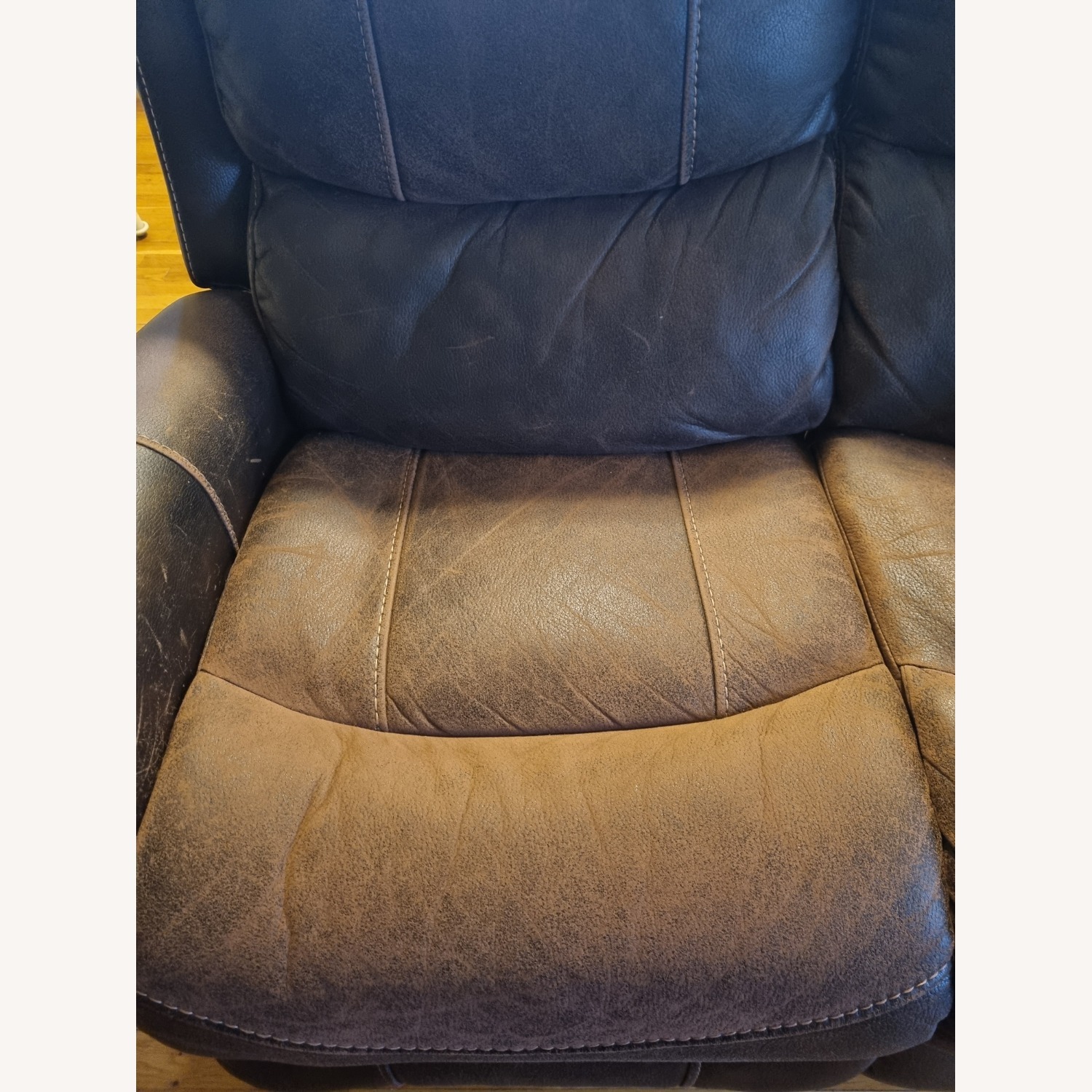 Dark Brown Leather 3+ Seater Reclining Sofa - image-3