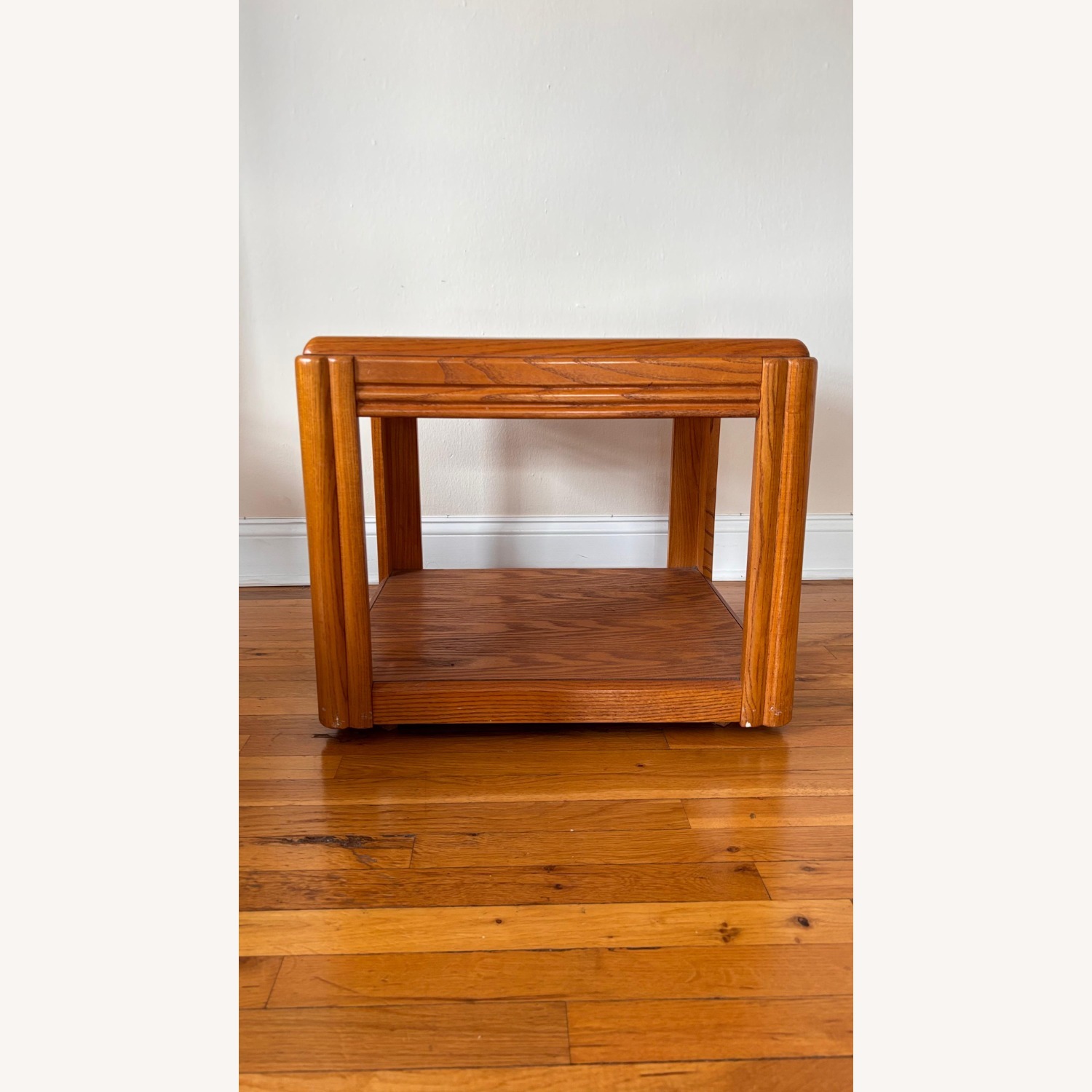 Light Brown Wood Side Glass Top Tables - image-2