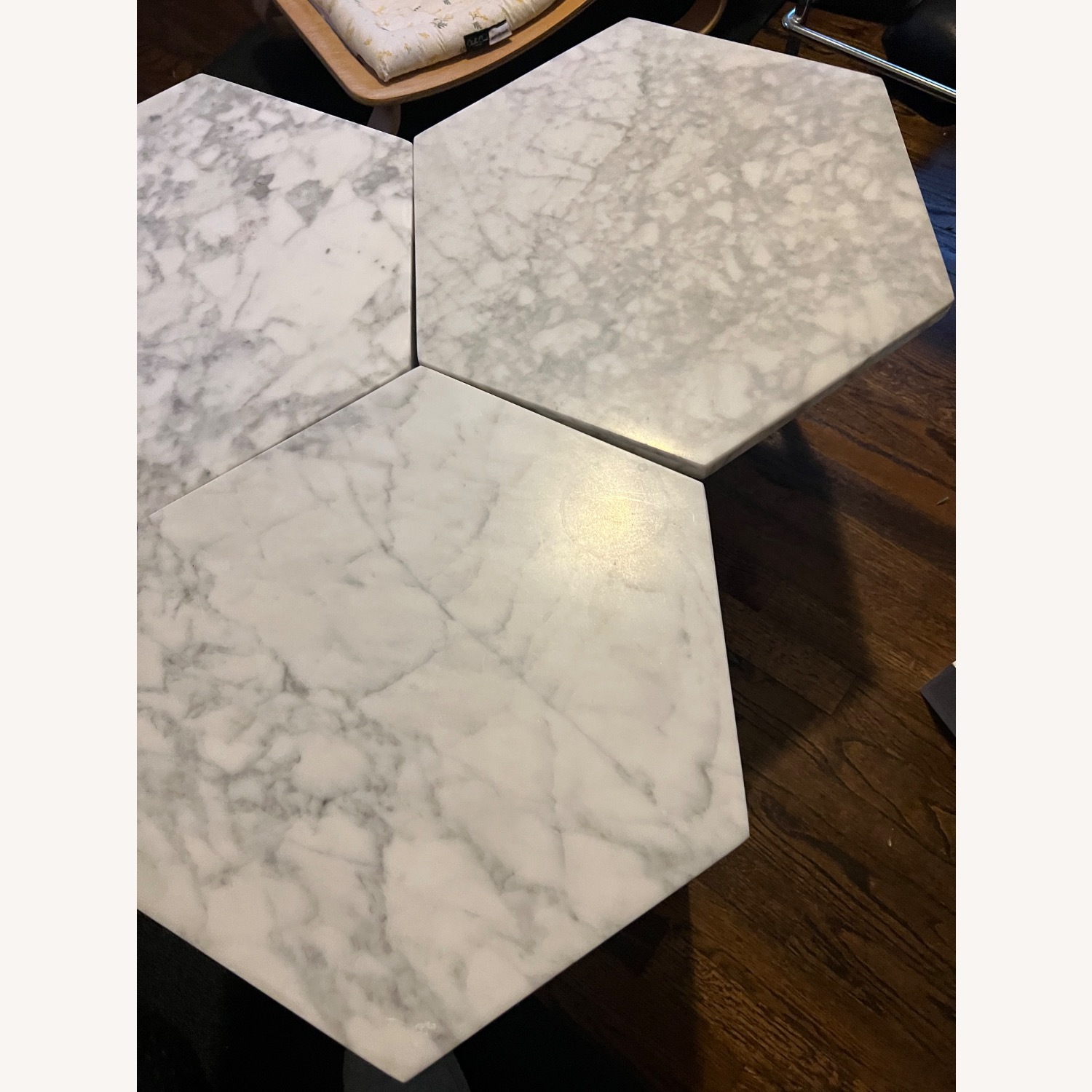 West Elm Hex White Marble Coffee Table - image-6