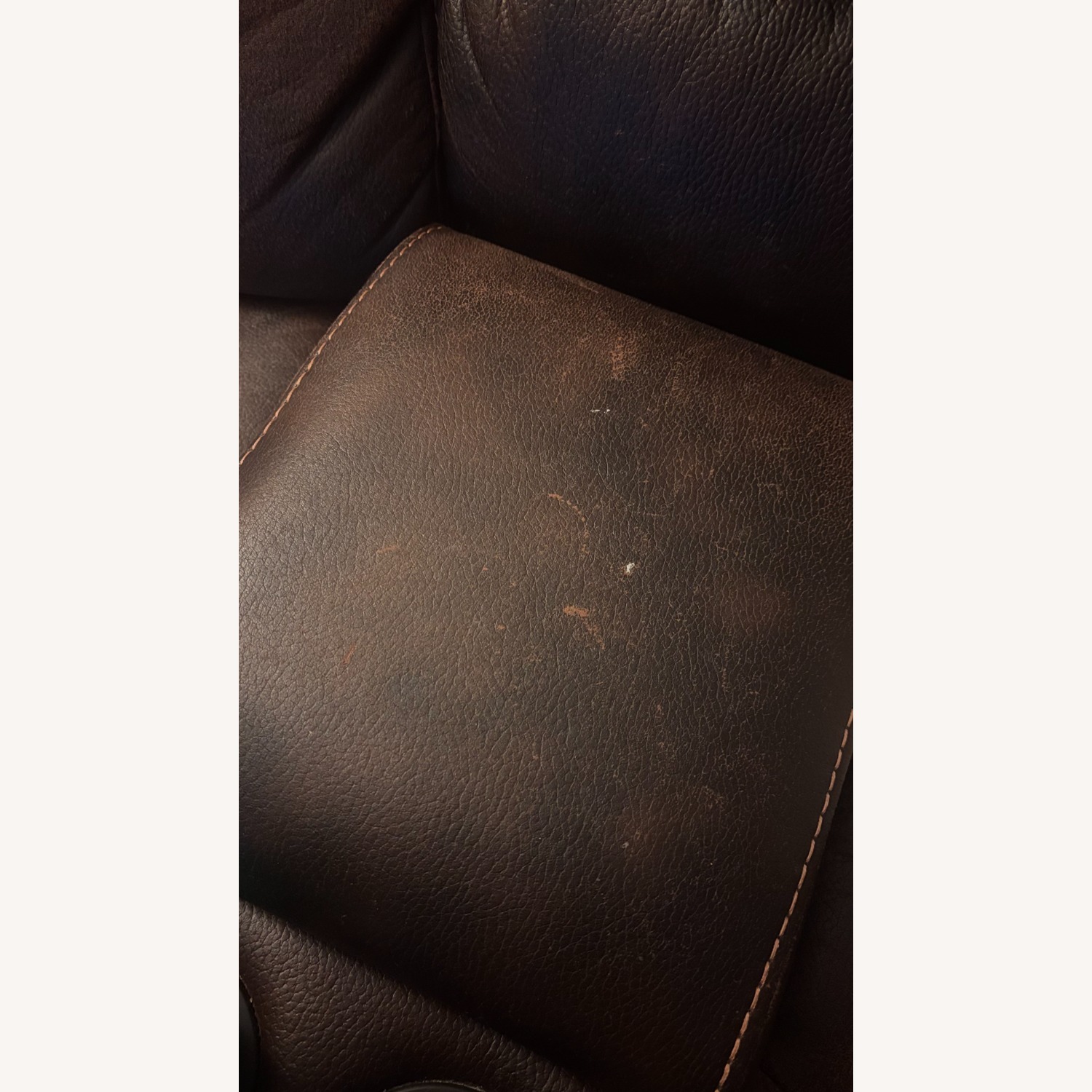 Dark Brown Leather 2 Seater Reclining Sofa  - image-3