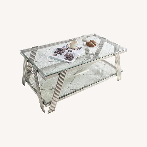 Used Amazon Golden Glass Coffee Table  for sale on AptDeco