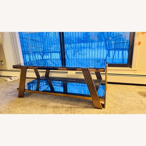 Used Amazon Golden Glass Coffee Table  for sale on AptDeco
