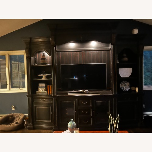 Used Hooker Furniture Corporation Black Wood Wall Unit for sale on AptDeco