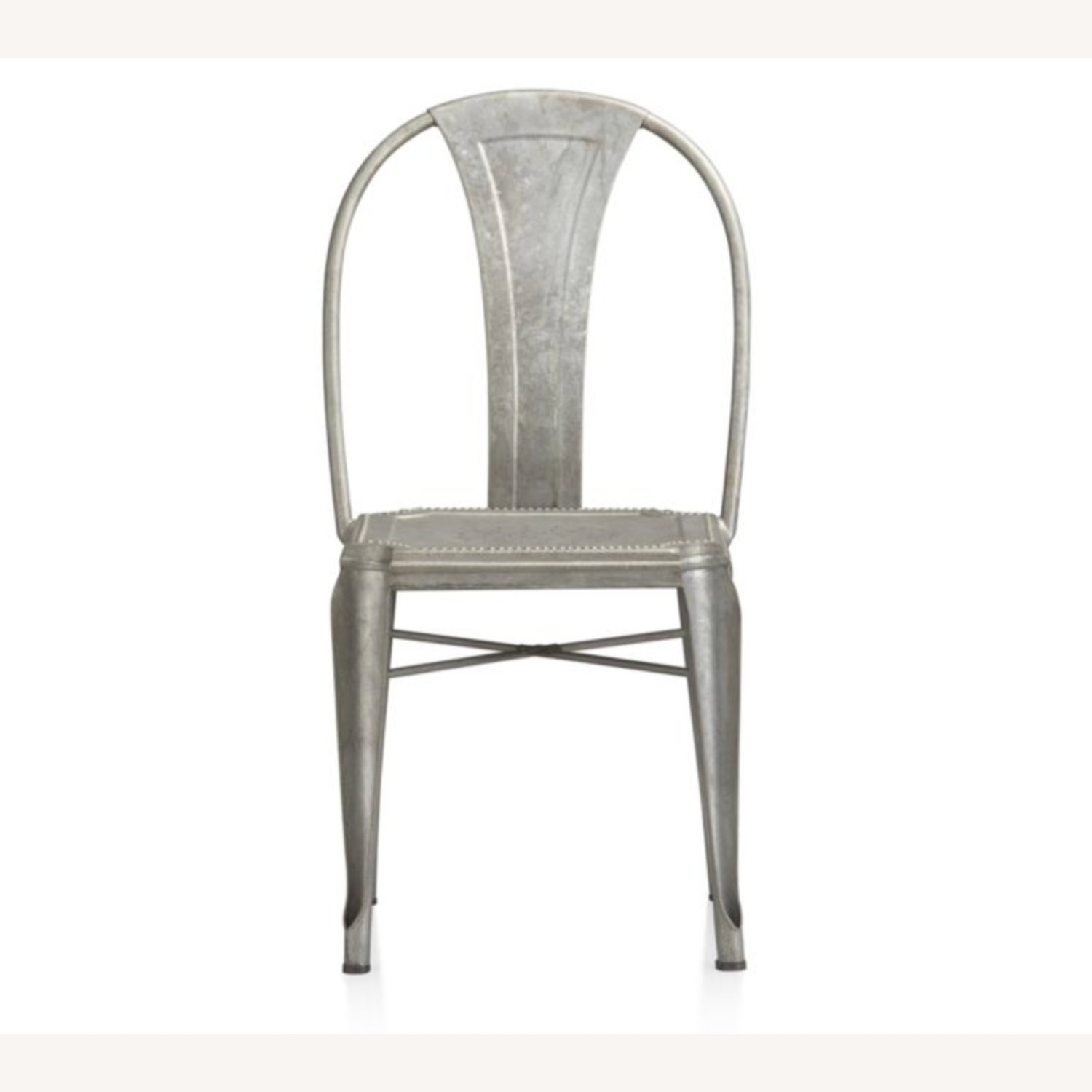 Crate & Barrel Lyle Silver Metal Dining Chairs - image-4