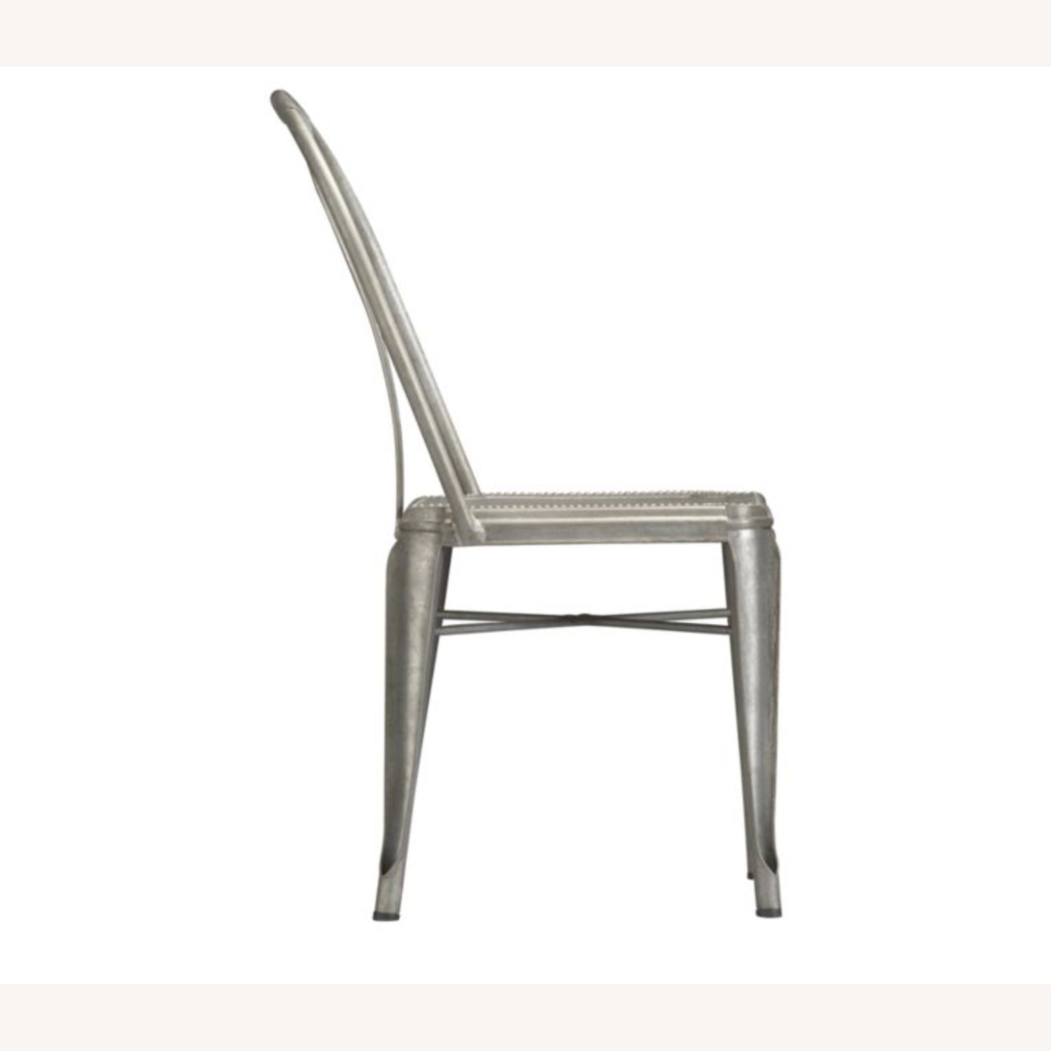 Crate & Barrel Lyle Silver Metal Dining Chairs - image-2
