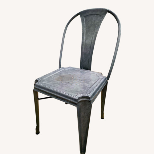 Used Crate & Barrel Lyle Silver Metal Dining Chairs for sale on AptDeco