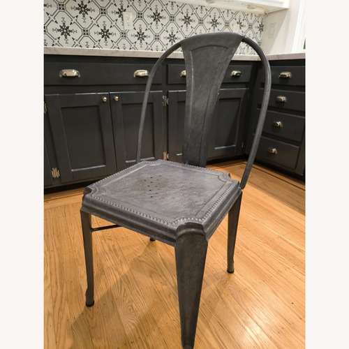 Used Crate & Barrel Lyle Silver Metal Dining Chairs for sale on AptDeco