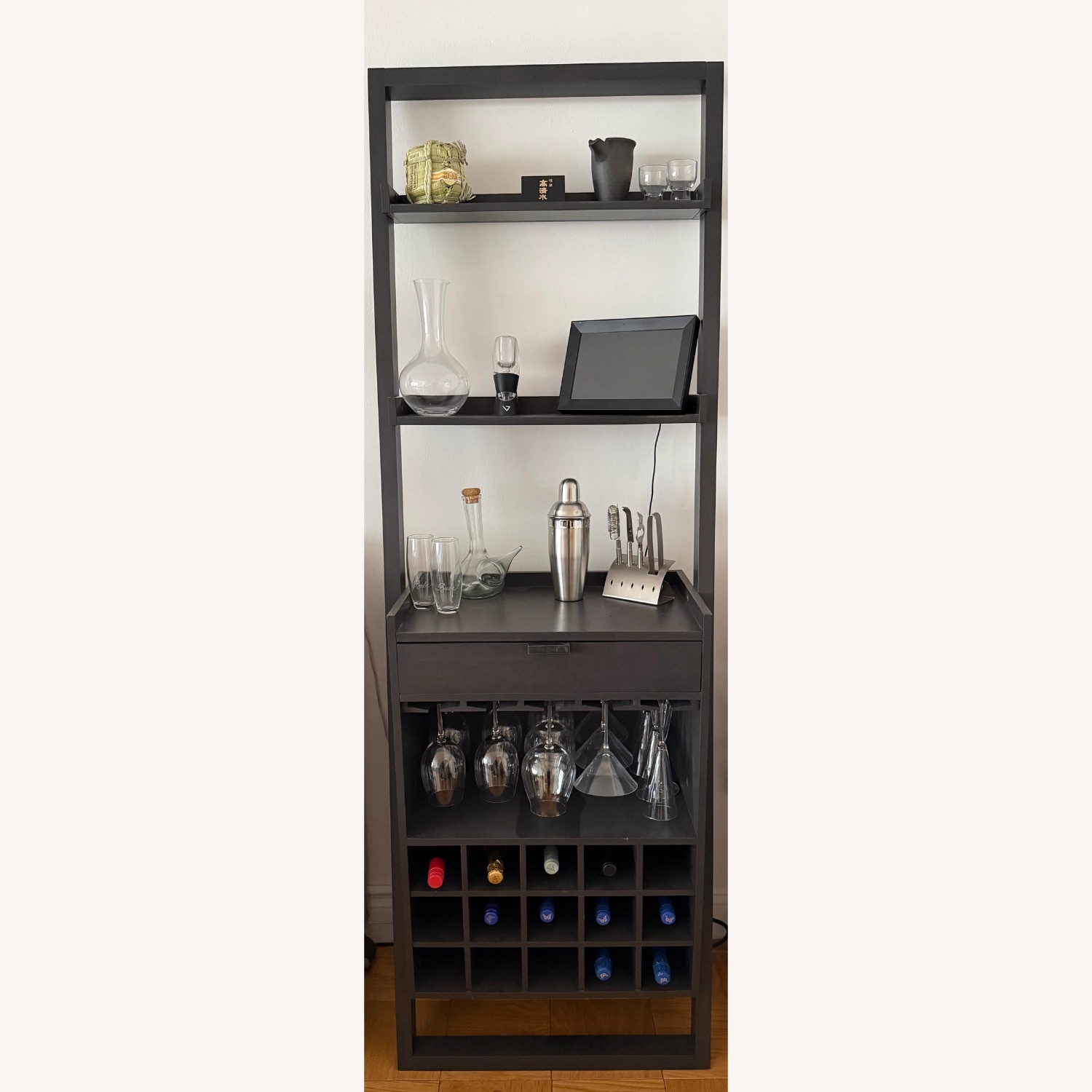 Crate & Barrel Sloane Espresso Leaning Bar - image-2