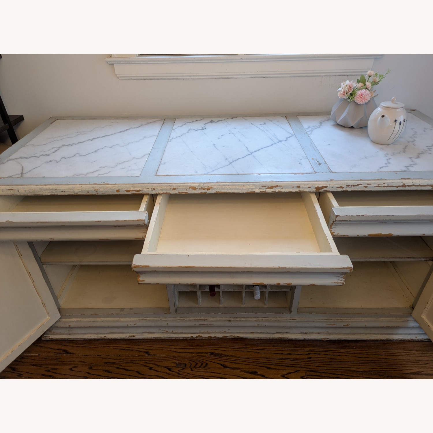 ABC Carpet and Home Light Gray Marble Sideboard - image-3