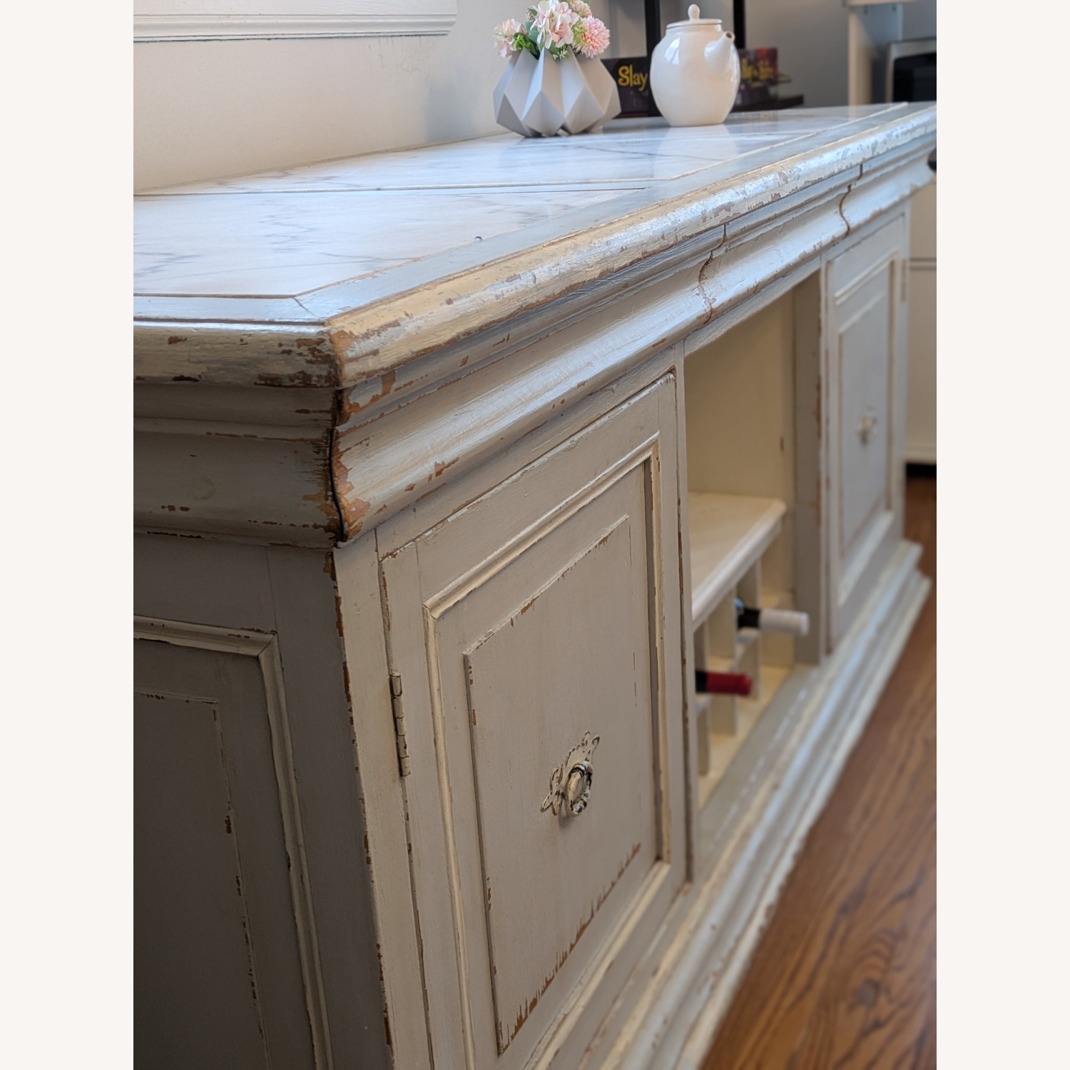 ABC Carpet and Home Light Gray Marble Sideboard - image-1