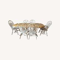 Extendable Wooden Dining Set with 8 Chairs 