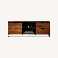 CB2 Dark Brown Wood Media Storage