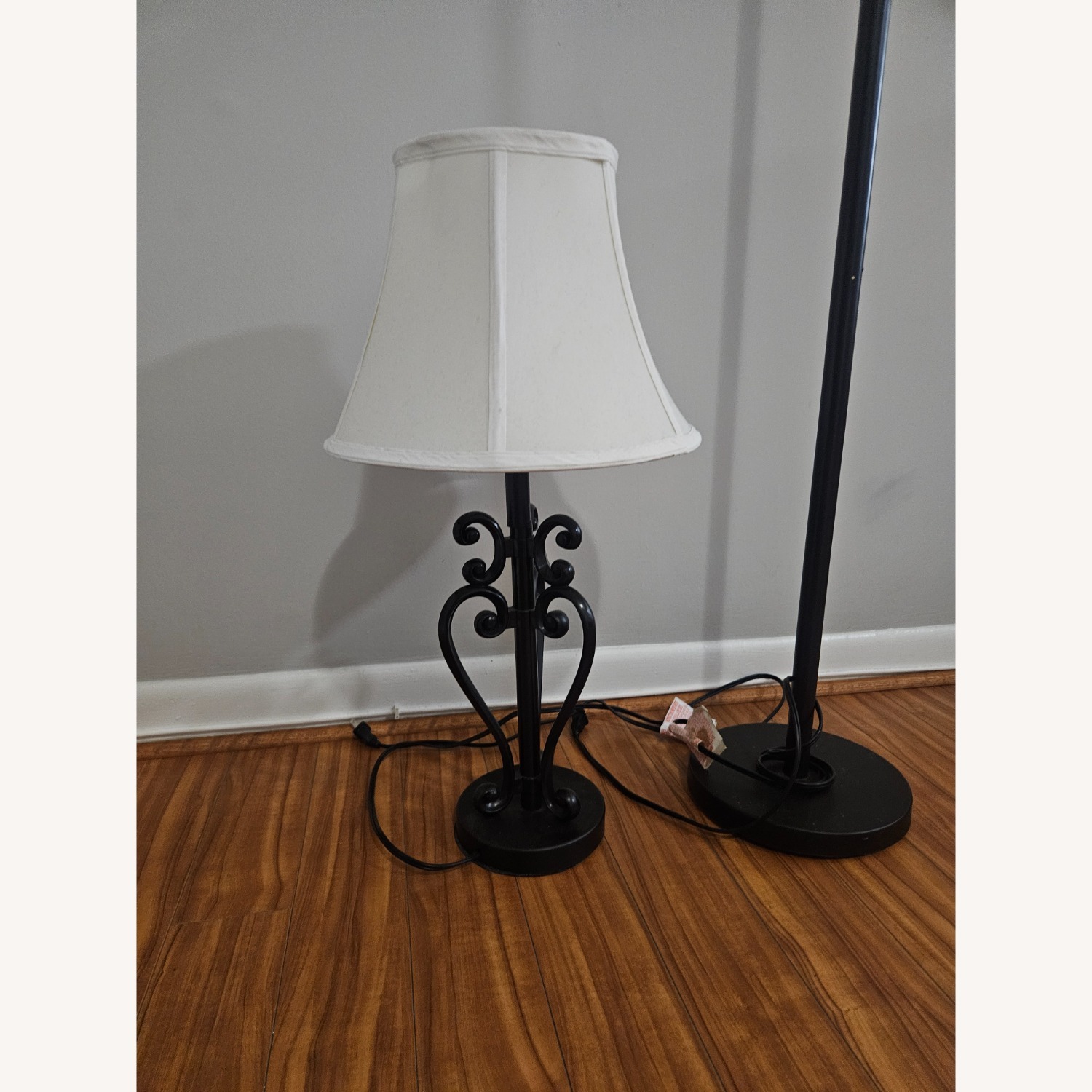 White Fabric Floor Lamp - image-2