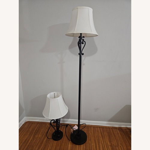 Used White Fabric Floor Lamp for sale on AptDeco