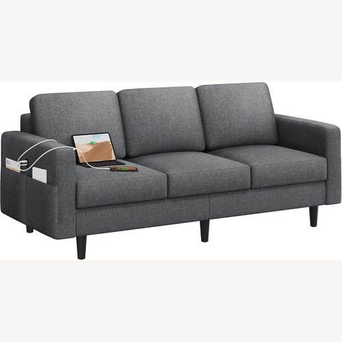Used Amazon Dark Gray Fabric 3 Seater Sofa for sale on AptDeco