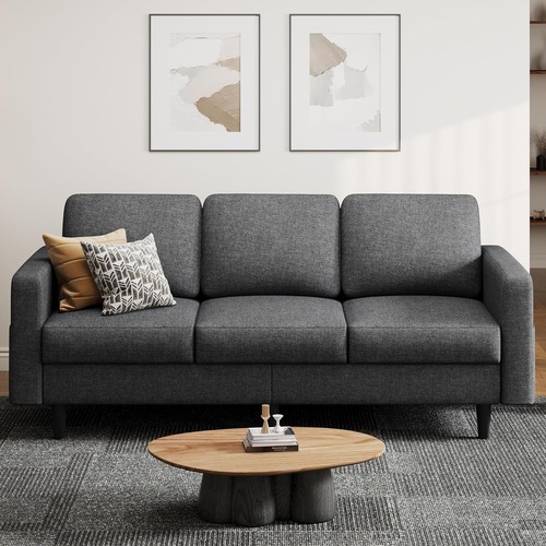 Used Amazon Dark Gray Fabric 3 Seater Sofa for sale on AptDeco