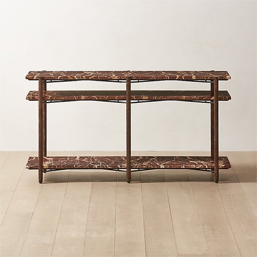 Used CB2 Red Marble Side Table for sale on AptDeco